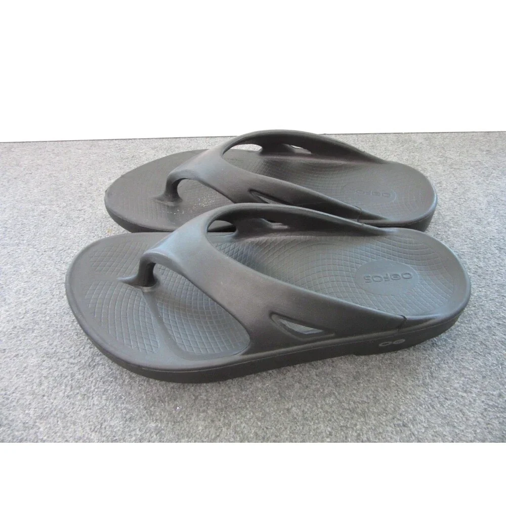 OOFOS Unisex Thong Sandal Size M9 W11 EU42 Black OOahh Sport Recovery Slide